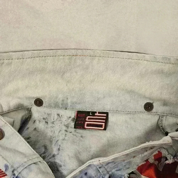 🛑 Hudson Mens Vintage Distressed Blue Denim Tie Dye Wash Biker Vest Large - Picture 4 of 6